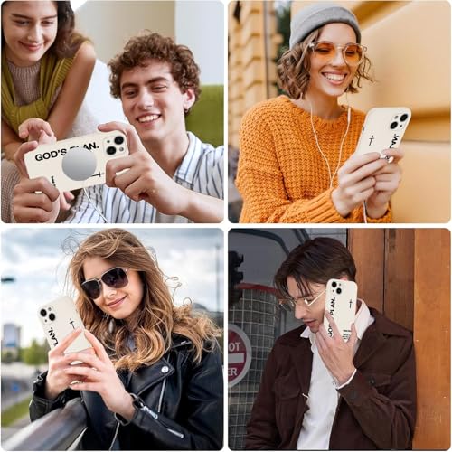 Magnetic Phone Case for iPhone 15, Aesthetic Jesus Bible Verse Cross Pattern Print for Women Men, Compatible with Magsafe, Shockproof Soft Silicone Cover for iPhone 15 6.1", White