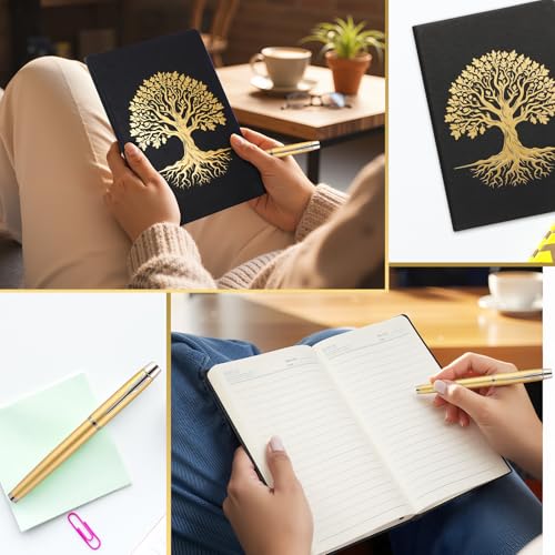 Journal and Pen Set, Tree of Life Black, A5 Lined - color: Black, style: Tree of Life