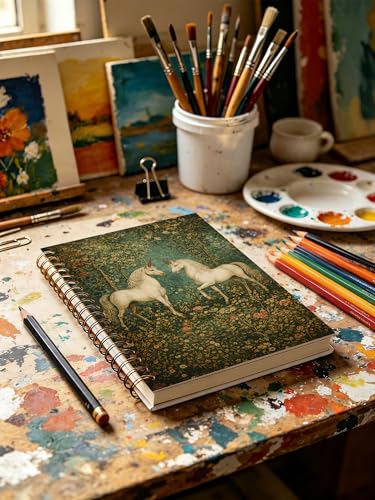Vintage Medieval Magical Horse Notebook, Dark Fantasy Floral Horse Journal Gifts for Women, Dark Academia Whimsical Forest Hardcover Notebook Journal for Work Study 5.5x8.3 in - color: Medieval Magica