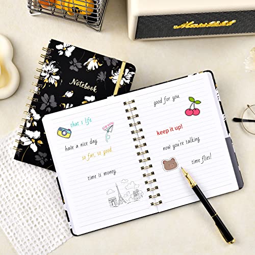 Frasukis Ruled Notebook -Lined Journal with Premium Thick Paper,8.5" X 6.4" - color: black-3