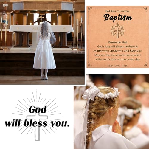 Religious Cross Bracelet for Women Girls, Christian Gifts - color: Baptism