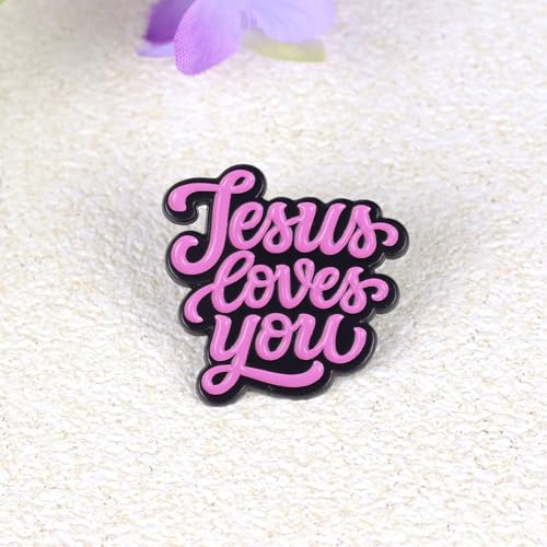 Jesus Loves You Enamel Pins, Jesus Quote Saying Pins, Christian Faith Brooch, Religious Brooches, Jesus Badges, Brooch Badge For Christian God Lover, Religious Decoration Pin Jewelry Accessories
