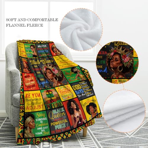 Jekeno Black Queen Melanin Gifts Blanket African American Throw Blanket - color: Black Queen, size: 60x80 Inch