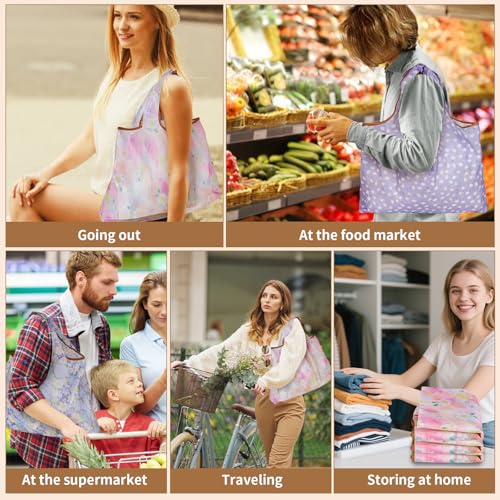 Large Foldable Grocery Bag Set of 3 Reusable Shopping Bags