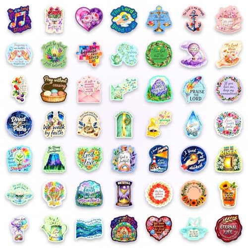 50PCS Christian Bible Verse Stickers Waterproof Vinyl - color: Style11
