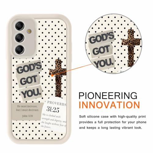 Christian Case for Samsung Galaxy S25 5G Jesus, God Aesthetic Cheetah Bible Verse Polka Dot Cross Pattern, Leopard Print Design Phone Cover, Soft TPU Protective Shell for Samsung S25 6,2" - color: Bible Verse