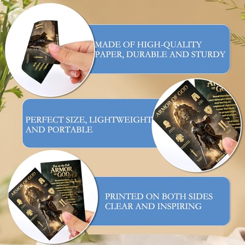Gospel Tract Card Plan of Salvation 240 Pcs Armor of God Cards Pocket Holy Postcards Christian Scripture Knight Gospel Tracts Bookmark Gifts for Women Men Party Sunday School Church - color: Armor of God