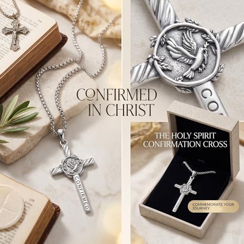 Confirmation Gifts Sterling Silver Confirmed in Christ Religious Catholic Jewerly - color: C