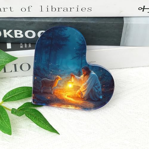"Christian Appreciation Gifts For Women Plaque - Inspirational Jesus and Lamb Decor, Spiritual Gift for Women, Ideal for Birthdays, Baptism, or Home Decorations, Perfect for Mom, Sister, Friend, or Coworker, Religious Keepsake for Females" (4"x4")D-239 -