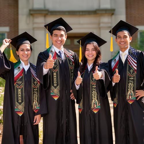 Mexico Graduation Sash, Cross Graduate Stole, Class Of 2026, Mexican Stole - color: Ds 03