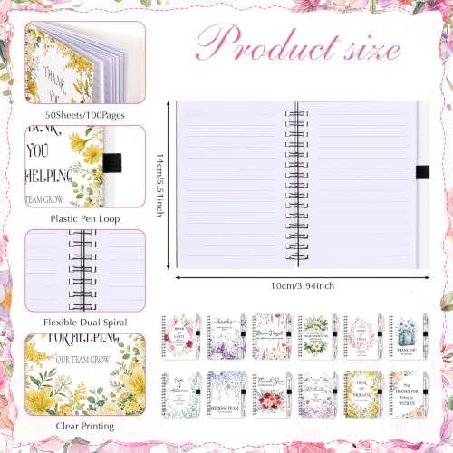 Resurhang48 Pcs /24 Sets for Employee Appreciation Notebooks with Pens - style: Flower Team
