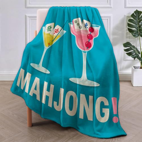 Mahjong Cocktail Blanket Gifts for Women Kids - color: Mahjong02, size: 40"x50"