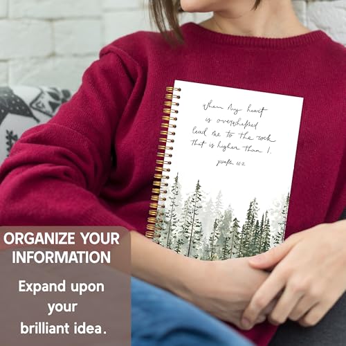 KAOWT Christian Notebook Journal, Prayer Journal for Women, Lead Me To the Rock That is Higher Than I Bible Notebooks for Note Taking, Watercolor Mountain Hardcover Spiral Notebook 5.5x8.3 - color: notbook bible-mountain