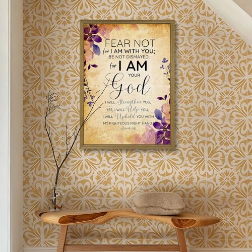 Bible Verse Wall Art, Christian Isaiah 41 10 Scripture Wall Decor Paintings, Inspirational Religious Canvas Poster Print Pictures for Bedroom Living Room 24x36 Inch Wood Framed - color: Jesus A, size: 36"L x 24"W