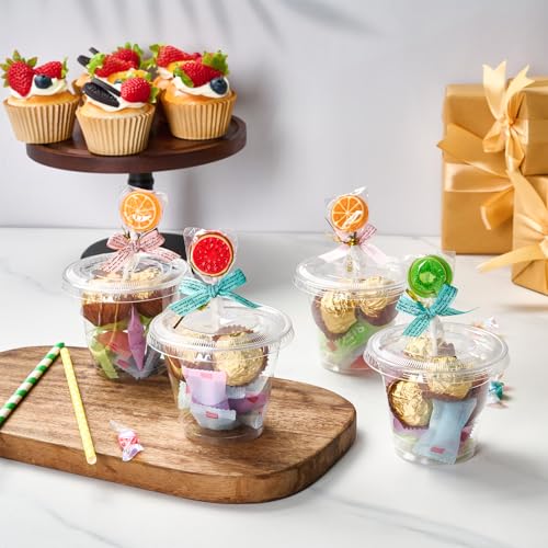9 oz Clear Plastic Cups with Flat Lids, and Paper Lid Liners 200 Sets - size: 9 OZ - 200 Sets - Flat Lids