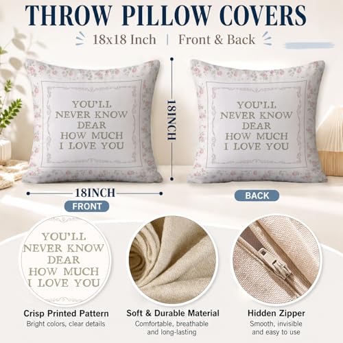 Christian Bible Throw Pillow Covers 18x18 Inch - color: White-dear