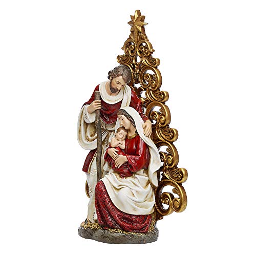 Joseph's Studio by Roman - Holy Family with Gold Filigree Tree Figure, 12.25" H, Resin and Stone, Decorative, Collection, Durable, Long Lasting
