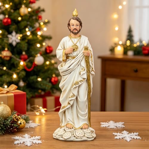 St Jude Thaddeus Resin Figurine Religious Holiday Decorative Gift - color: Money Base-2
