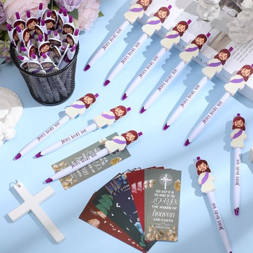 48 Pcs Jesus Pens Bulk Christian Gift for Kid Sunday School Prize - style: Classic Style