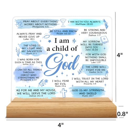 Baptism Gifts for Boy, Inspirational Scriptures Acrylic Desk Sign - color: M60A08