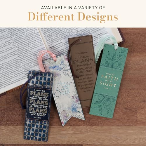Christian Art Gifts Premium Faux Leather Bookmark: I Know the Plans - color: Brown/Know the Plans