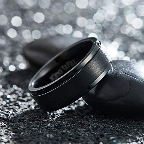King Will 316L Stainless Steel Spinner Ring for Men Women Size 4-16 - color: B-Brushed Black