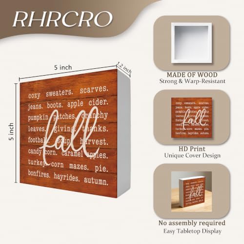 Christian Fall Decor Wooden Box Sign - color: Fall-5