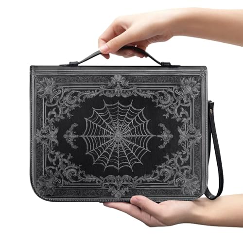 Bible Case for Women Men Large Size Bible Cover Case Book Sleeve Scripture Study Bible Carrier Bag,Size L-2XL - color: Black Spider Web, size: XX-Large