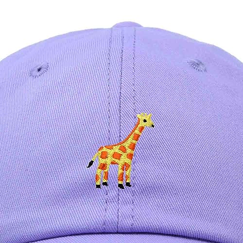 DALIX Giraffe Embroidered Dad Hat Cotton Baseball Cap Women - color: Lavender