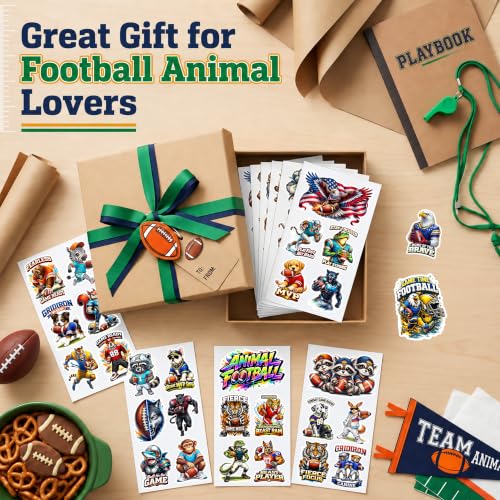 Animals Football 50 PCS Stickers Pack, Cute Sports Mascot Dog Tiger - color: Animal Football Sticker