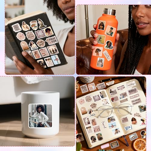 100 Pcs Black Women Motivational Stickers, Vision Board Supplies - style: Inspirational Black Women