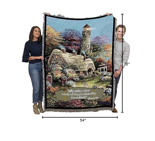 Pure Country Weavers Heavens Light Blanket by James Lee Blanket - By Wisdom a House is Built - Scriptures - Proverbs 24:3-4 - Gift Tapestry Throw Woven from Cotton - Made in the USA (72x54) - color: Heavens Light, size: 72" x 54"