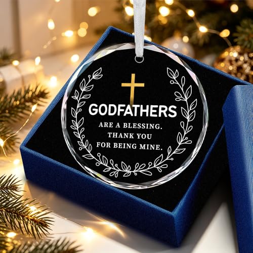 Fatbaby Christmas Ornaments Gifts for Godfathers 2026, Thank You for Being Mine Godfathers Gifts from Godchild,Birthday Fathers Day Baptism Gift - color: Godfathers