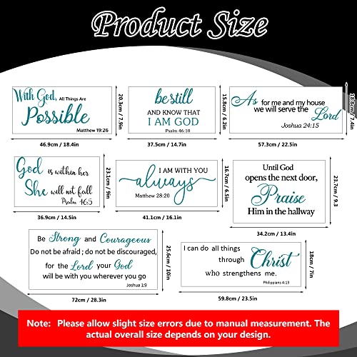 Bible Verse Wall Decals Inspirational Wall Decals Quotes Christian Scripture Religious Wall Stickers Peel and Stick Motivational Decal Postive Saying Wall Stickers for Women Family Home Bedroom Decor…