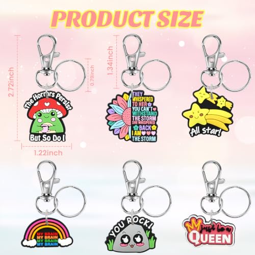 Keychains Set Lobster Claw Clasps Key Rings Cute Keychain Charms - color: Word-60p