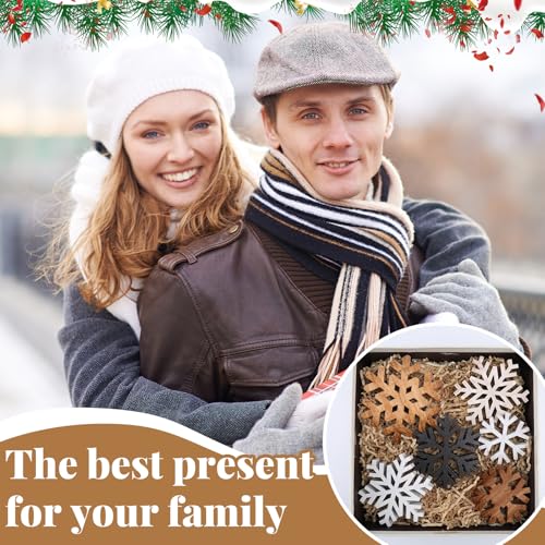 Yuntau 6 Pcs Christmas Table Decoration Wood Table Centerpiece, Snowflake - style: Snowflake
