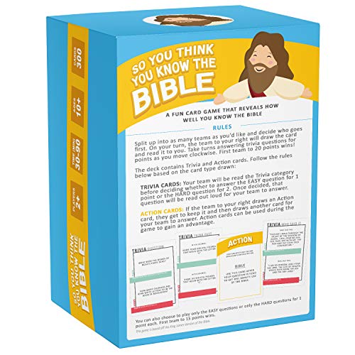 So You Think You Know The Bible, Fun Bible Trivia Game and Christian Gift