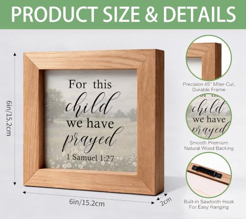 1 Samuel 1:27 Wooden Sign, Farmhouse Nursery Christian Decor - color: For This Child We Have Prayed60
