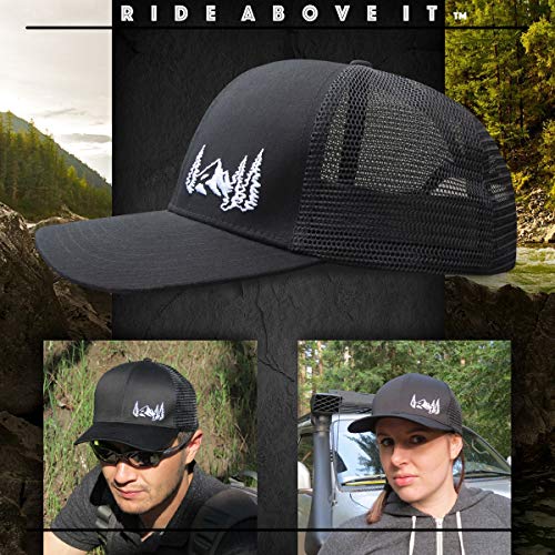 Grace Folly Trucker Hat for Men or Women- Many Cool Designs - color: Mountain- Black