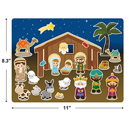Ceiba Tree Nativity Stickers 12 Sets Make A Nativity Scene Craft for Kids Christmas Party VBS Sunday School Classroom Activity Supplies