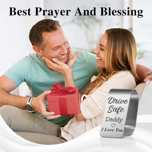 Safe Driving Reminder Car Visor Clip for Daddy from Son Daughter - color: Sliver17
