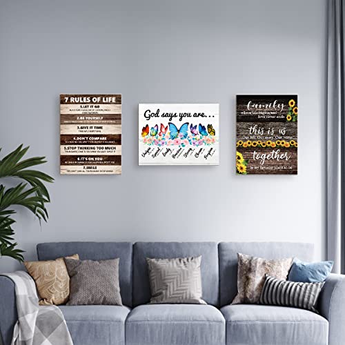 LISTNGBO God Says You are Framed Canvas Wall Art,12x15 In - color: God Says Butterfly