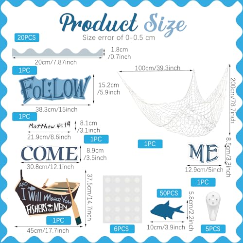 Sayglossy 76 Pcs Christian Bulletin Board Decorations Sets, Fishers of Men - style: Fishers of Men