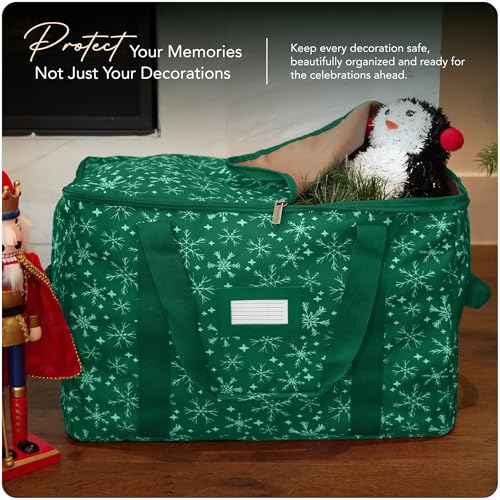 Covermates Treasurekeeper Storage Bag, Green Snowflake - color: Green Snowflake Polyester, size: 19.25W x 13D x 18.5H - Without Wheels