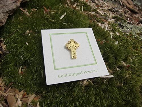 Jim Clift Design Celtic Cross Gold Lapel Pin