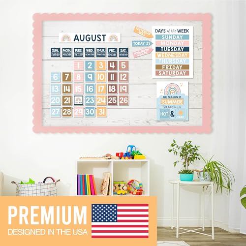 Classroom Calendar Set Bulletin Board Decorations, 98pc School Calendar Set - color: Boho Classic
