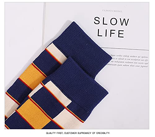 Men's Colorful Striped Dress Socks, 5-Pack Cotton, Sock Size 10-13 - color: Classic Argyle & Pattern Mix
