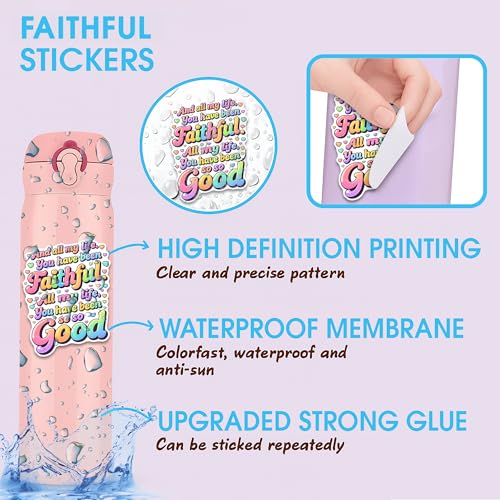 All My Life You Have Been Faithful Sticker 3Pcs Decals Vinyl Waterproof Christian Decor & Party Favors for Laptop, Water Bottle, Phone... | Non-Repeating Decals, High-Definition Print - color: Faithful
