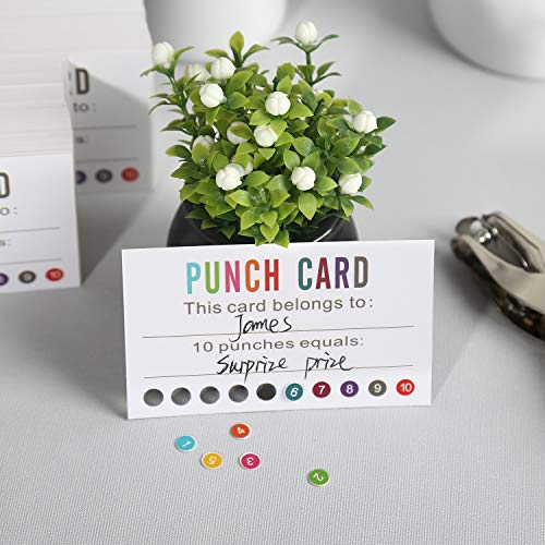 ONEDONE Punch Cards (Pack of 400) Reward Punch Cards for Classroom Behavior Incentive Awards for Kids Students Teachers Home Classroom School Business Loyalty Gift Card - 3.5" x 2" - size: 3.5 IN (Pack of 2)
