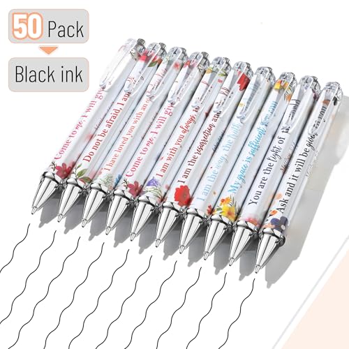 Mr. Pen- Christian Pen Set, 50 Pack, Black Ink, Floral - color: Floral Black Ink, size: 50 Pack